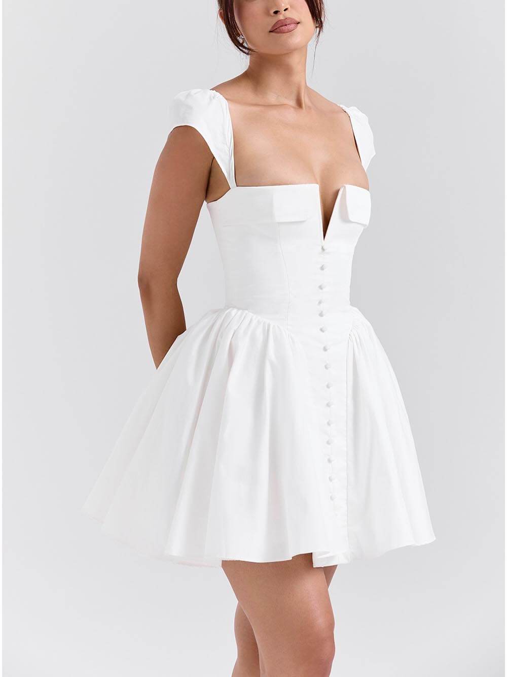 Pleated Waist Mini Dress